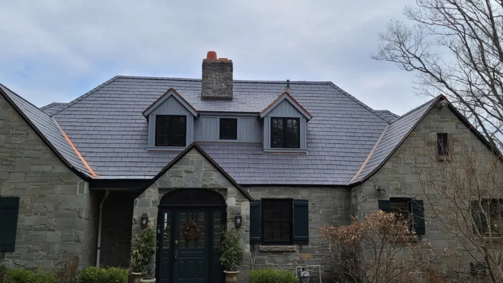 DaVinci synthetic slate roof installed by Cobblestone Construction in Utica NY