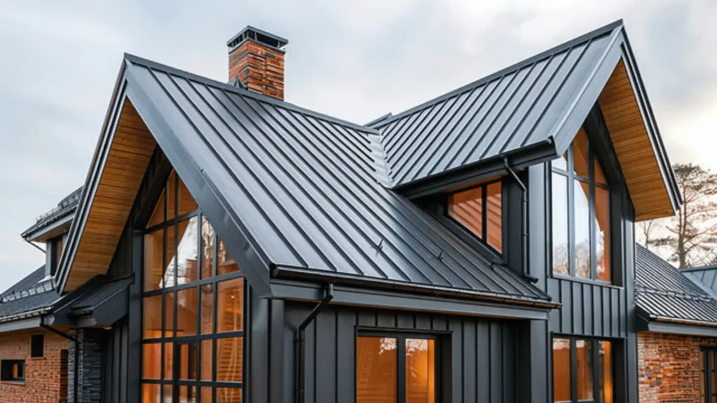 Standing seam metal roof installed by Cobblestone Construction in the Mohawk Valley